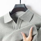 Michael - Men's Textured Knit Polo Sweater