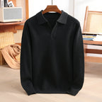 Michael - Men's Textured Knit Polo Sweater