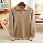 Michael - Men's Textured Knit Polo Sweater