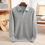 Michael - Men's Textured Knit Polo Sweater