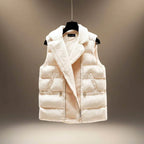 Millie - Women’s Cable Knit Trousers, Sweater & Puffer Vest Set