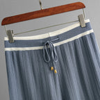 Nica - Women's Collared Knit Sweater & Wide-Leg Pants Set
