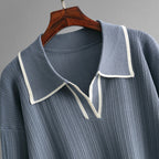 Nica - Women's Collared Knit Sweater & Wide-Leg Pants Set