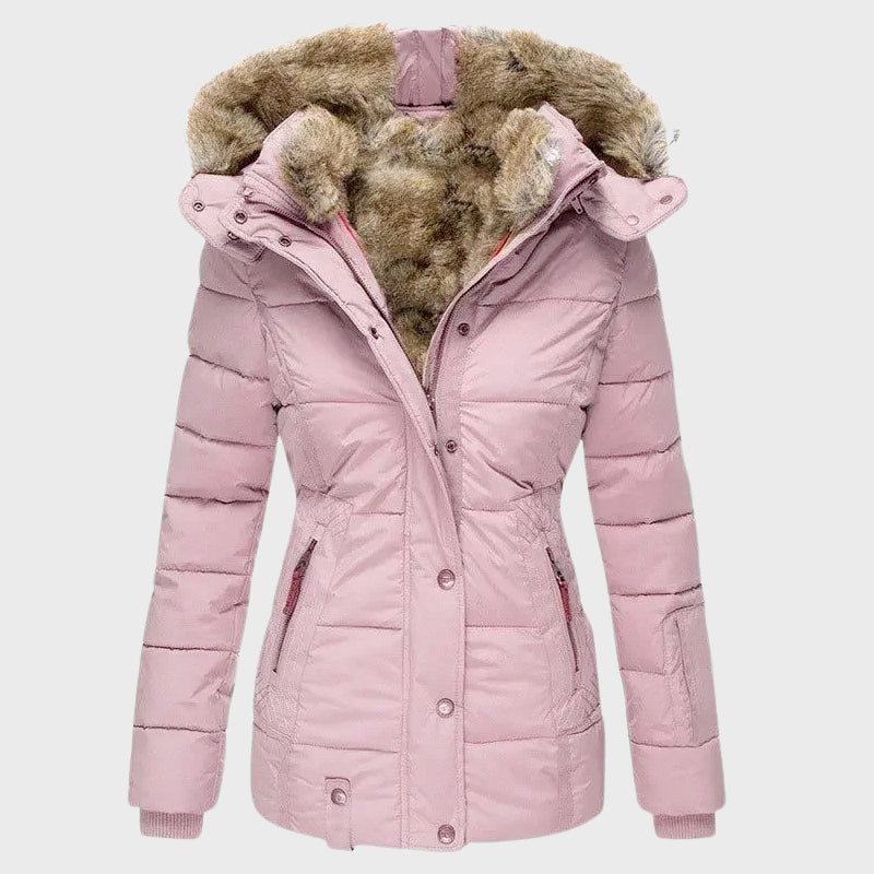 Nicole - Women's Faux Fur Hooded Puffer Jacket