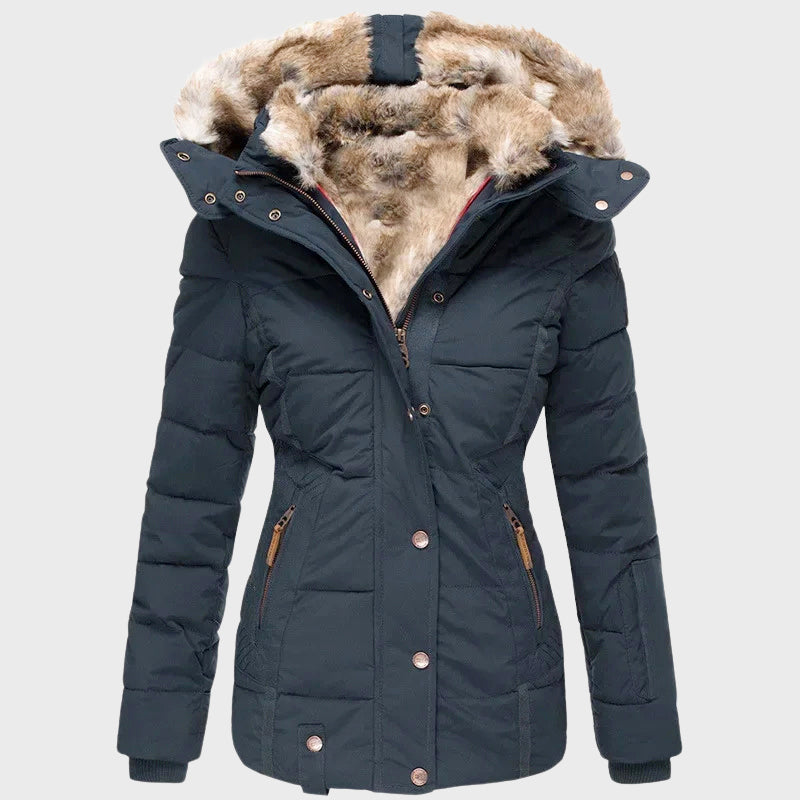 Nicole - Women's Faux Fur Hooded Puffer Jacket