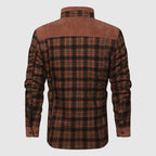 Marcella - Men's Plaid Shirt Jacket with Sherpa Lining