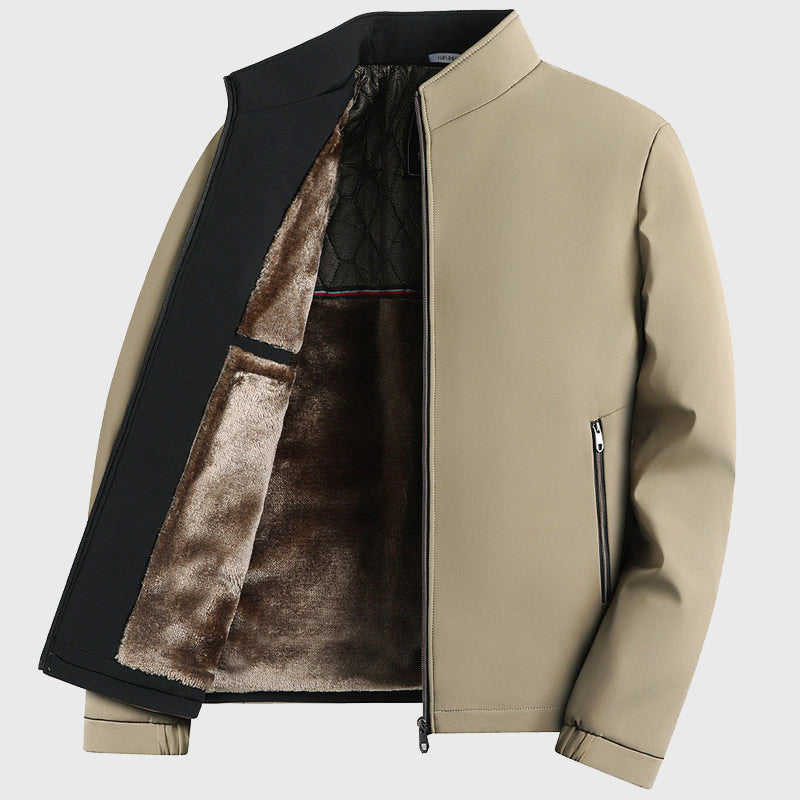 Oliver - Men's Fleece-Lined Winter Stand-Collar Jacket