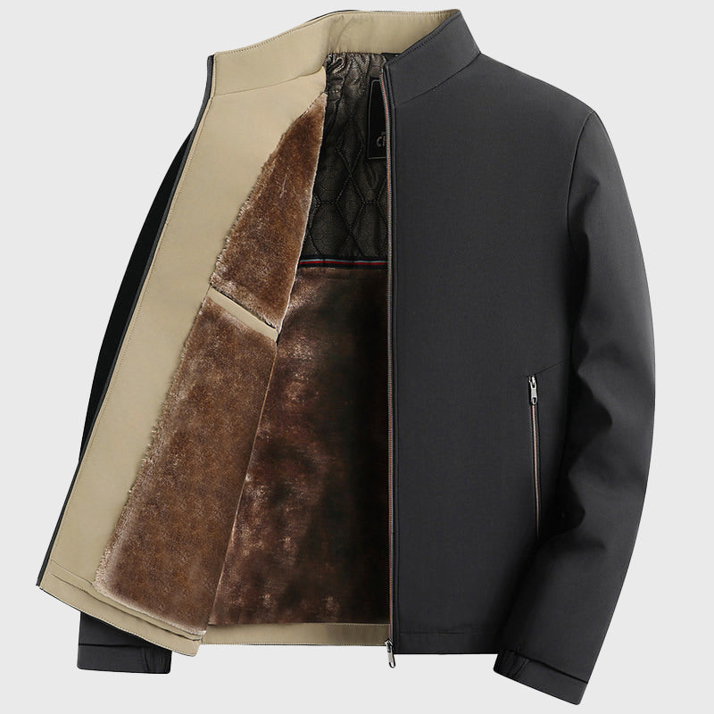 Oliver - Men's Fleece-Lined Winter Stand-Collar Jacket