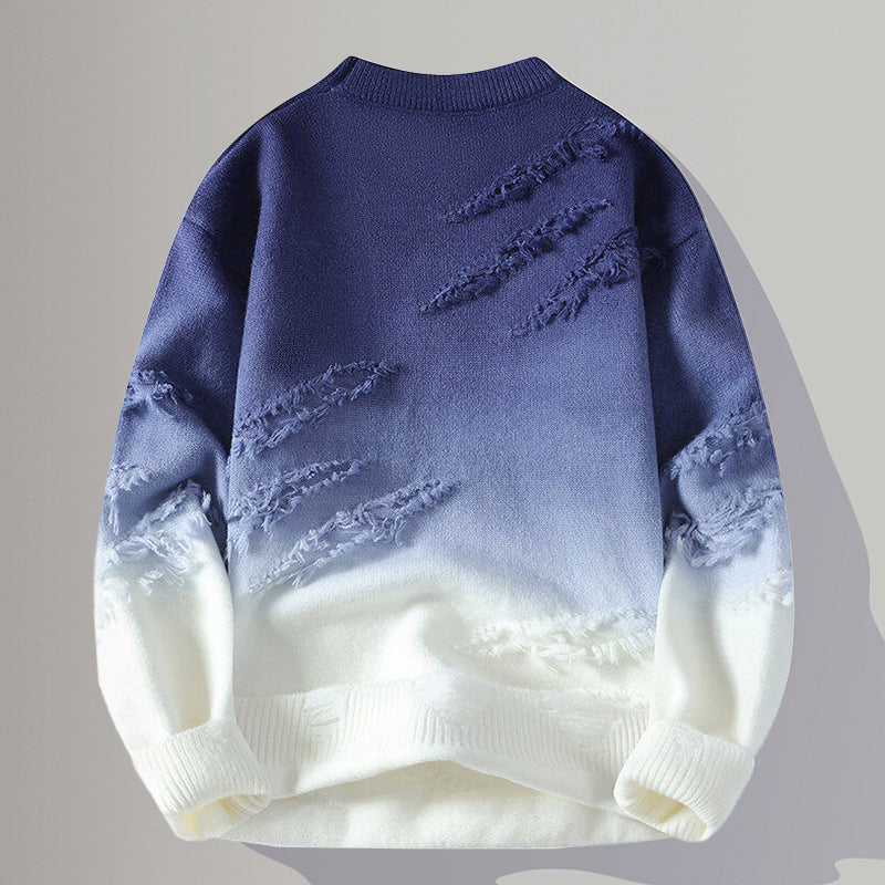 Owen - Men's Distressed Gradient Crewneck Sweater