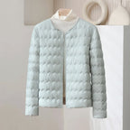Paisley - Women's Collarless Wave-Quilted Down Jacket