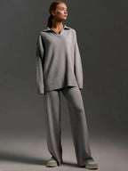 Rosalie - Women's Relaxed Top with Flowing Wide-Leg Trousers Set