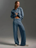 Rosalie - Women's Relaxed Top with Flowing Wide-Leg Trousers Set