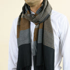 Rylee - Colorblock Wave-Pattern Scarf