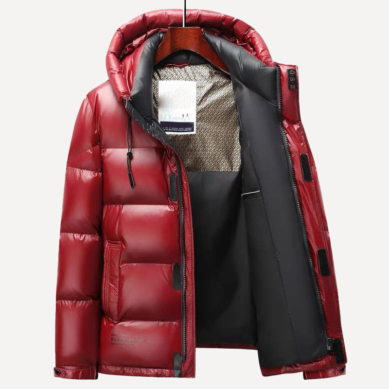 Simon - Men's High-Gloss Hooded Down Puffer Jacket