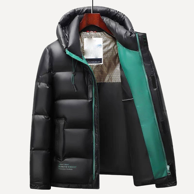 Simon - Men's High-Gloss Hooded Down Puffer Jacket