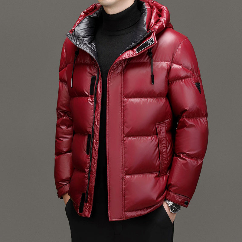 Simon - Men's High-Gloss Hooded Down Puffer Jacket