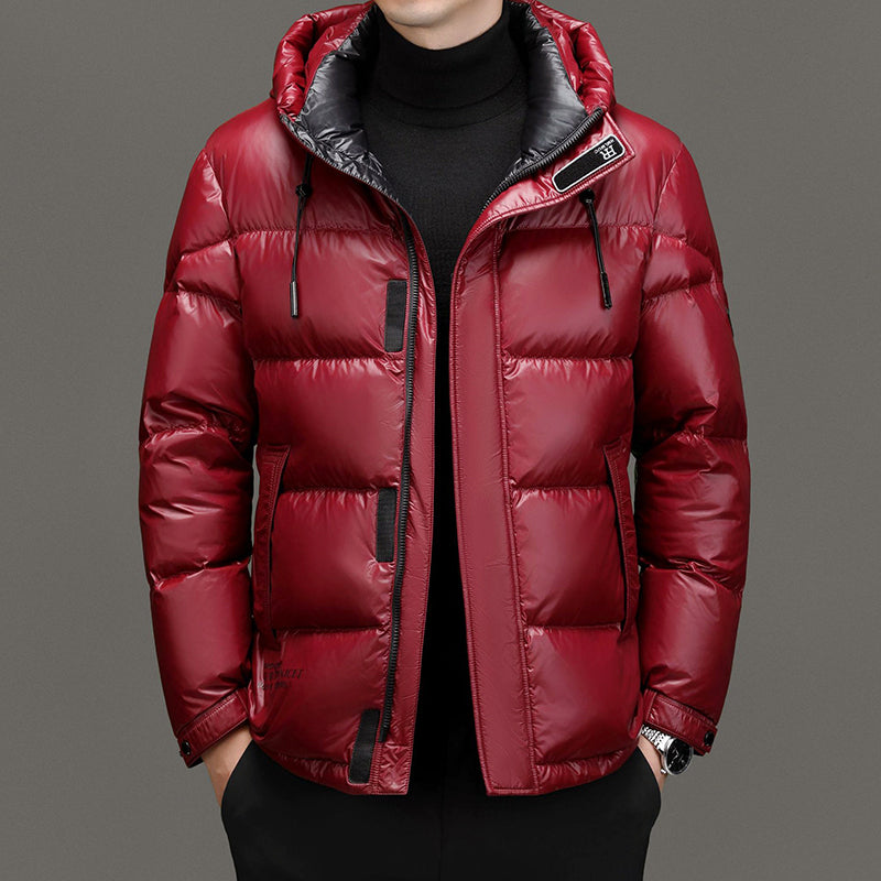 Simon - Men's High-Gloss Hooded Down Puffer Jacket