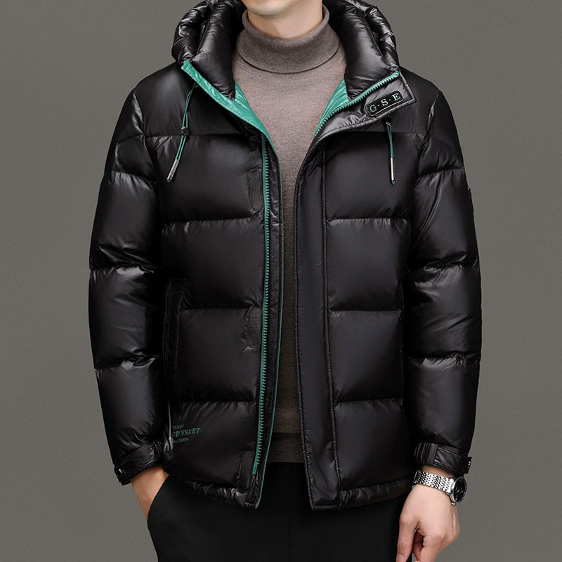 Simon - Men's High-Gloss Hooded Down Puffer Jacket