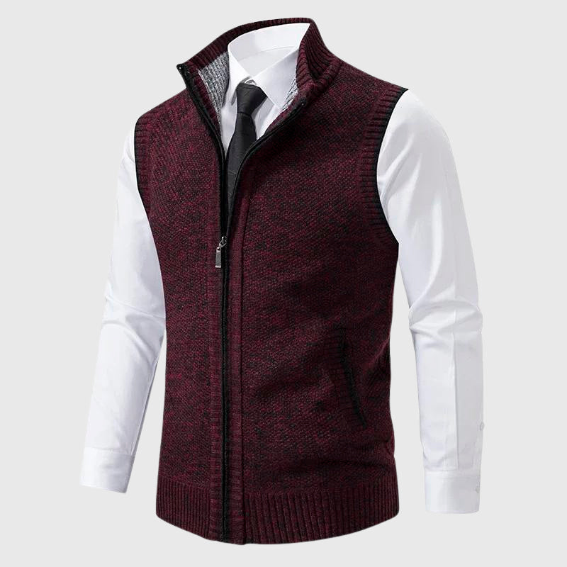 Thomas - Men's Zip-Up Knit Sweater Vest