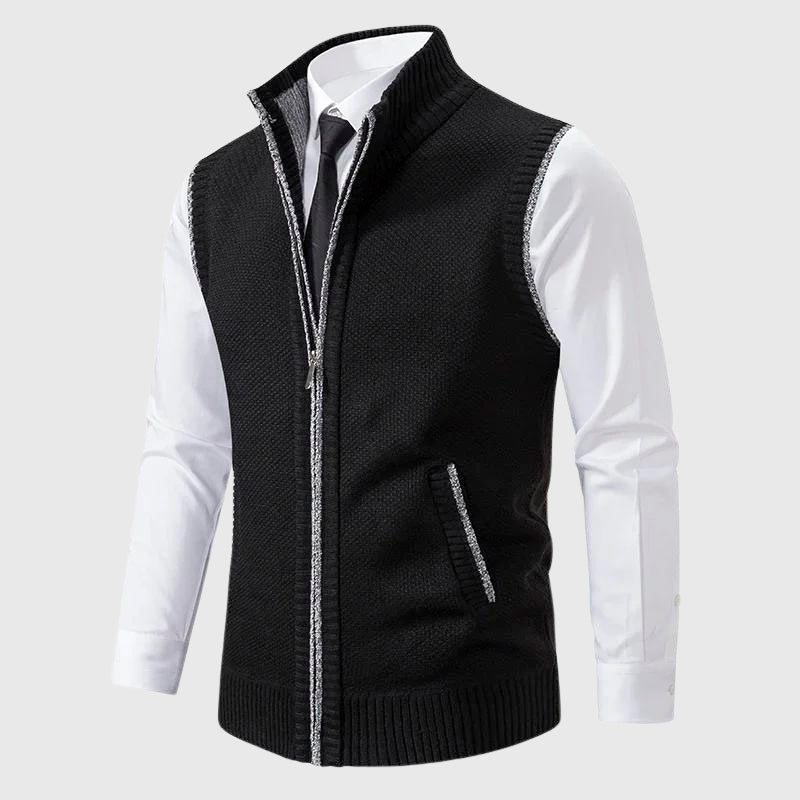Thomas - Men's Zip-Up Knit Sweater Vest