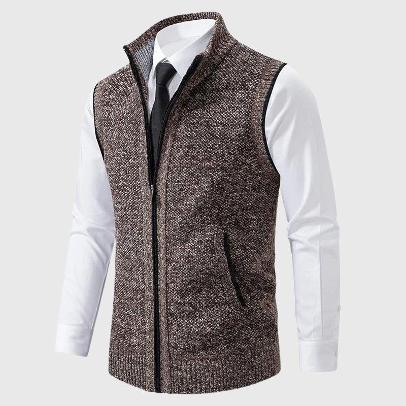 Thomas - Men's Zip-Up Knit Sweater Vest