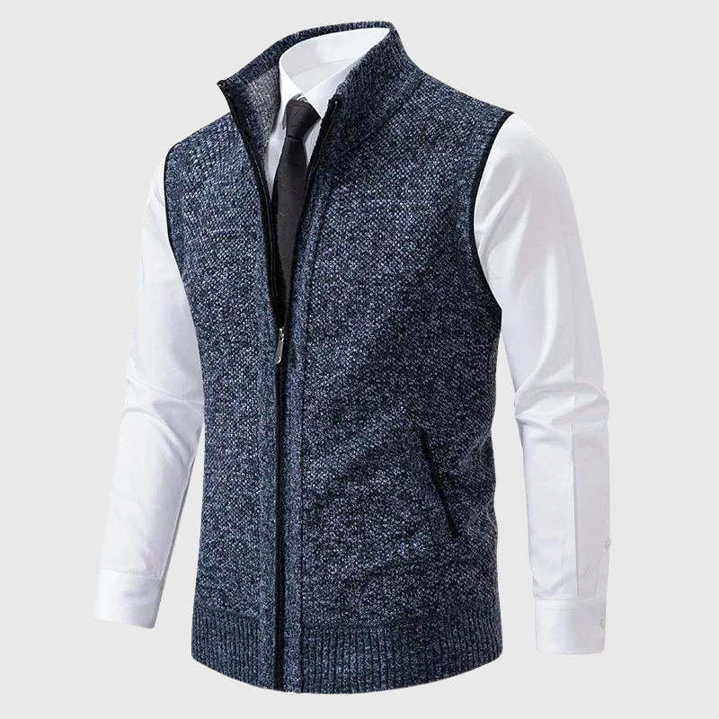 Thomas - Men's Zip-Up Knit Sweater Vest