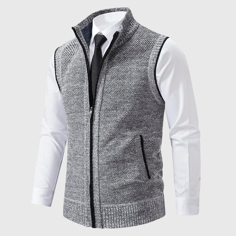 Thomas - Men's Zip-Up Knit Sweater Vest
