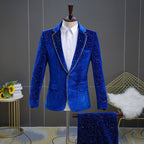 Tyler - Men's Peak Lapel Velvet Formal Suit