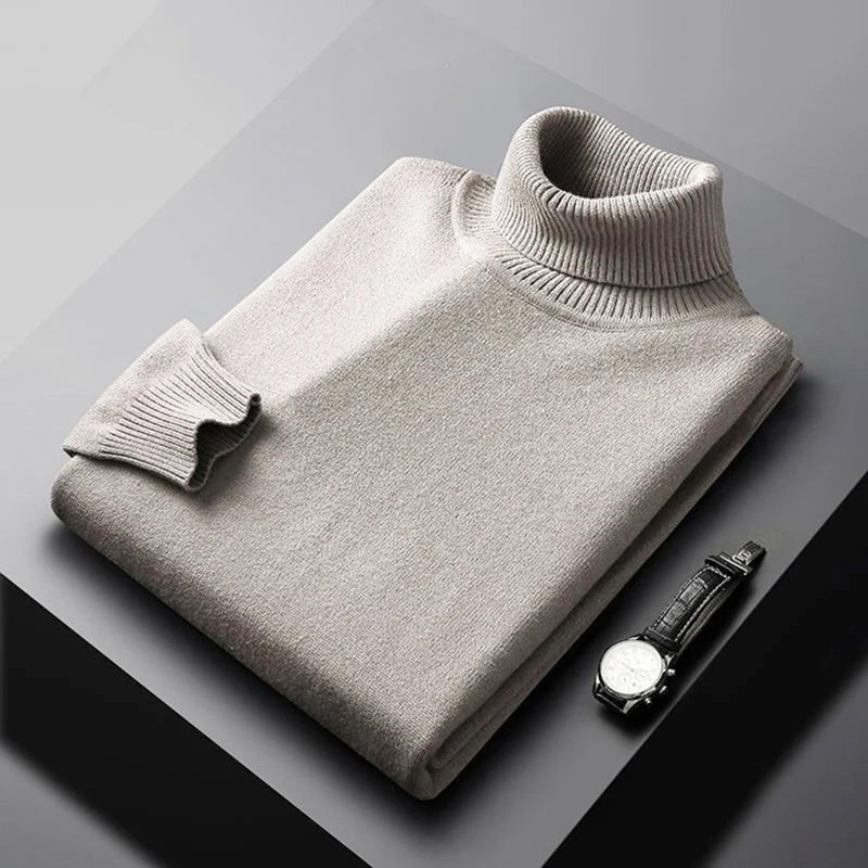 William - Men's Ribbed Turtleneck Knit Sweater