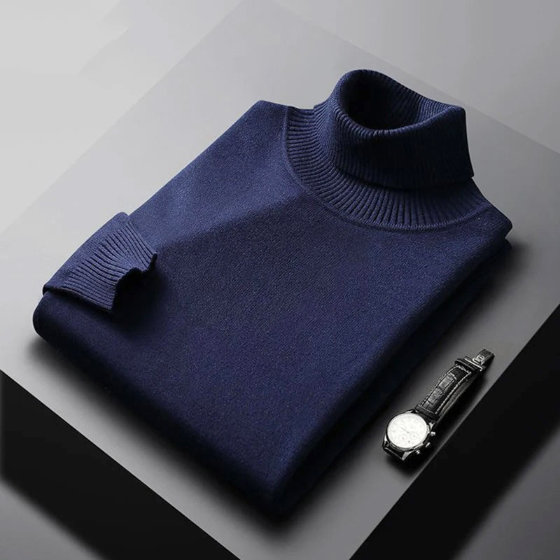 William - Men's Ribbed Turtleneck Knit Sweater
