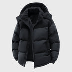Wyatt - Men's Corduroy Panel Hooded Puffer Jacket
