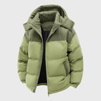 Wyatt - Men's Corduroy Panel Hooded Puffer Jacket