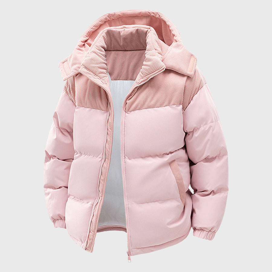 Wyatt - Men's Corduroy Panel Hooded Puffer Jacket