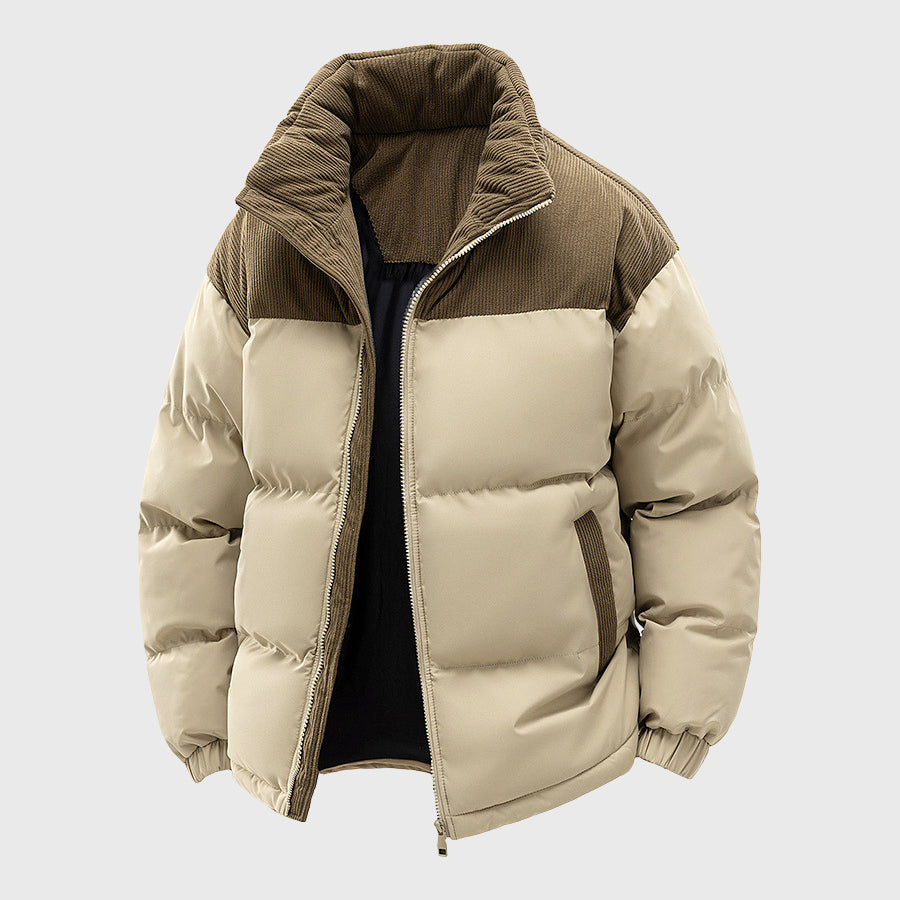 Wyatt - Men's Corduroy Panel Hooded Puffer Jacket