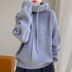 Xyra - Women's Hooded Knit Pullover Sweater
