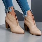 Zia - Women's Suede Block Heel Ankle Boots