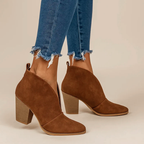 Zia - Women's Suede Block Heel Ankle Boots