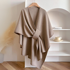 Adalyn - Women's Draped Wrap Shawl with Self-Tie Belt