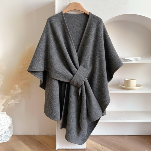 Adalyn - Women's Draped Wrap Shawl with Self-Tie Belt
