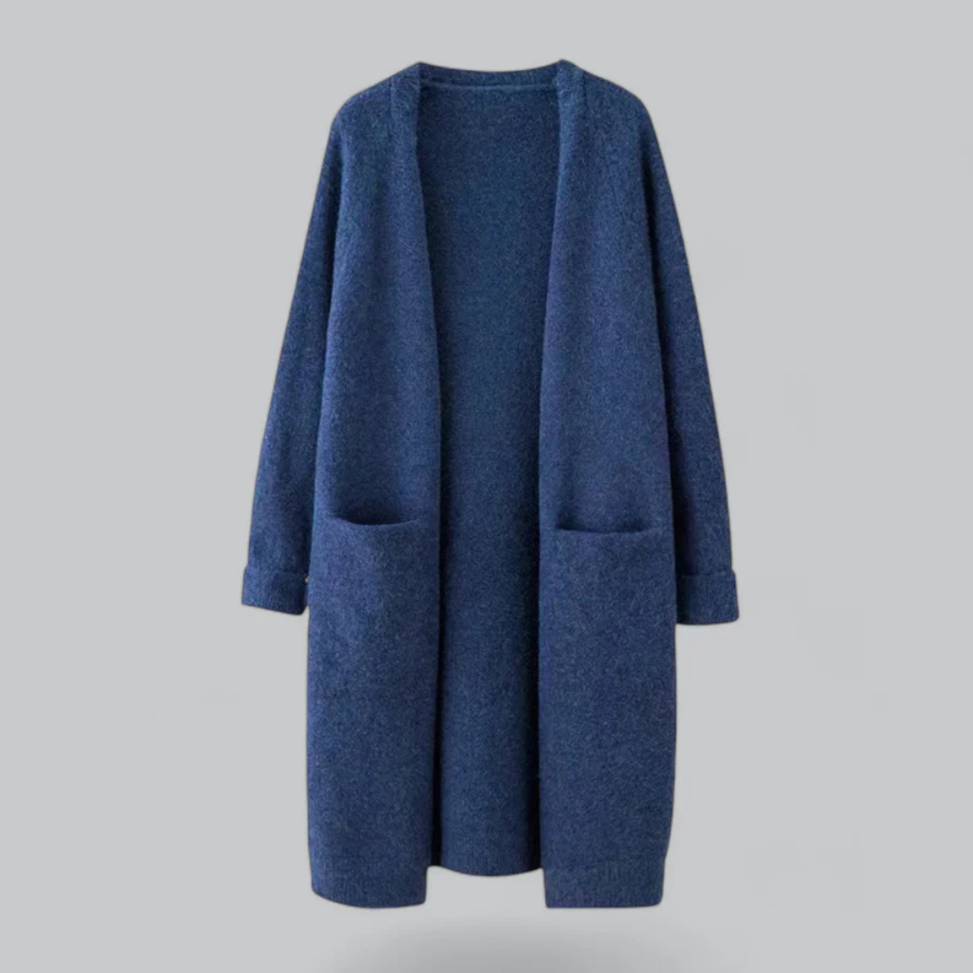 Adalyn - Women's Longline Knit Cardigan with Front Pockets