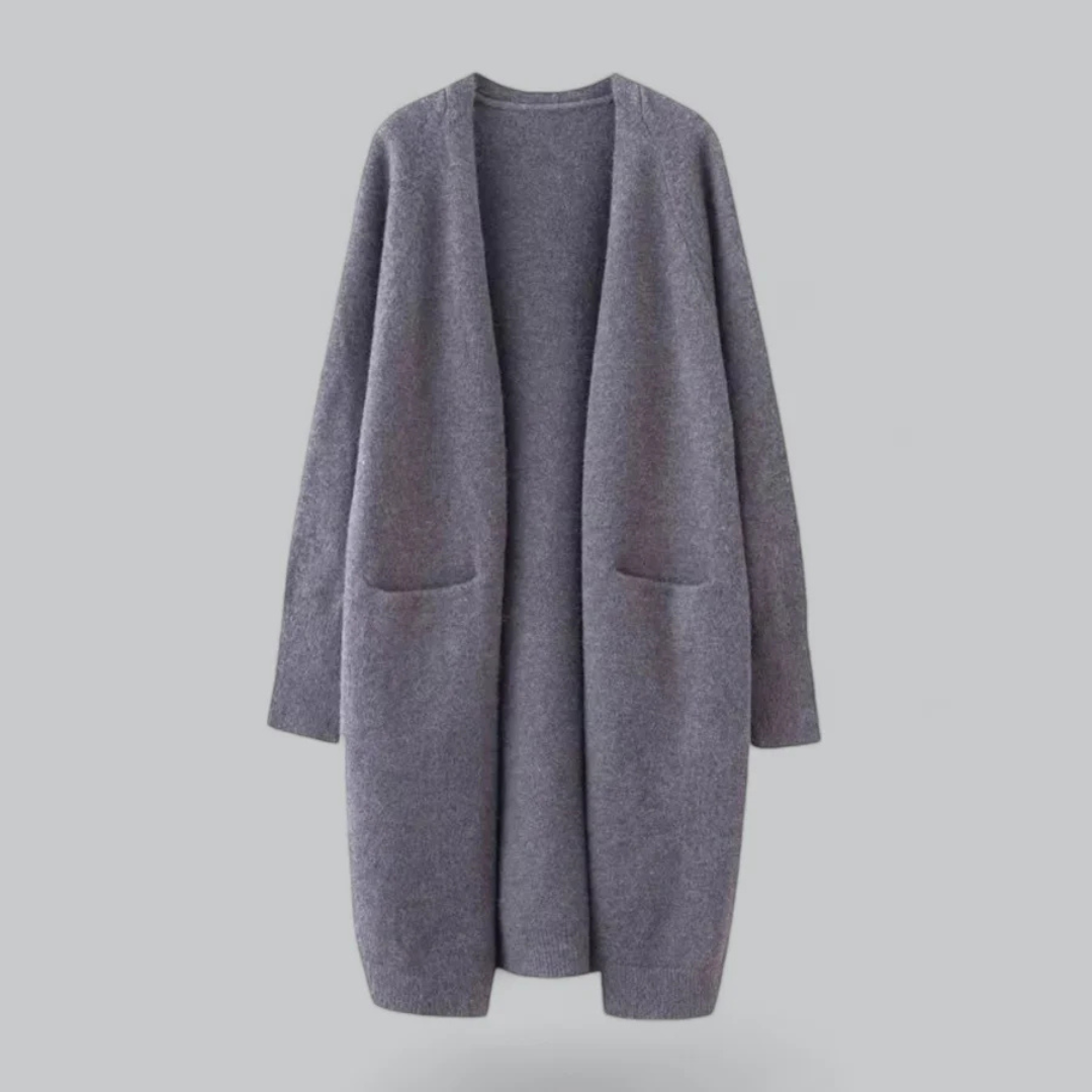 Adalyn - Women's Longline Knit Cardigan with Front Pockets