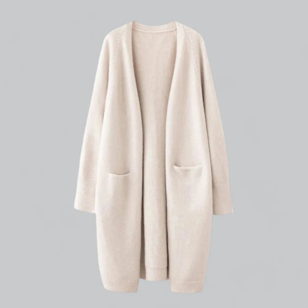 Adalyn - Women's Longline Knit Cardigan with Front Pockets