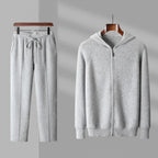 Adrian - Men's Zip Hoodie & Drawstring Wool Trousers Set