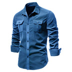 Ansel - Men's Long-Sleeve Casual Shirt with Snap-Front Closure