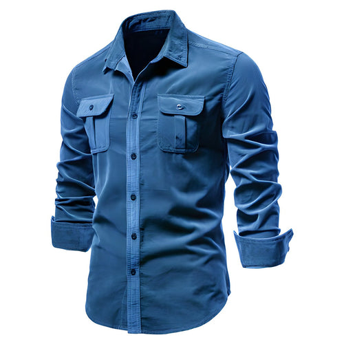 Ansel - Men's Long-Sleeve Casual Shirt with Snap-Front Closure