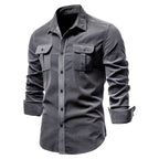 Ansel - Men's Long-Sleeve Casual Shirt with Snap-Front Closure