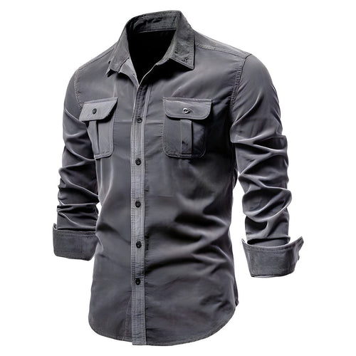 Ansel - Men's Long-Sleeve Casual Shirt with Snap-Front Closure