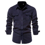 Ansel - Men's Long-Sleeve Casual Shirt with Snap-Front Closure