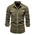 Ansel - Men's Long-Sleeve Casual Shirt with Snap-Front Closure