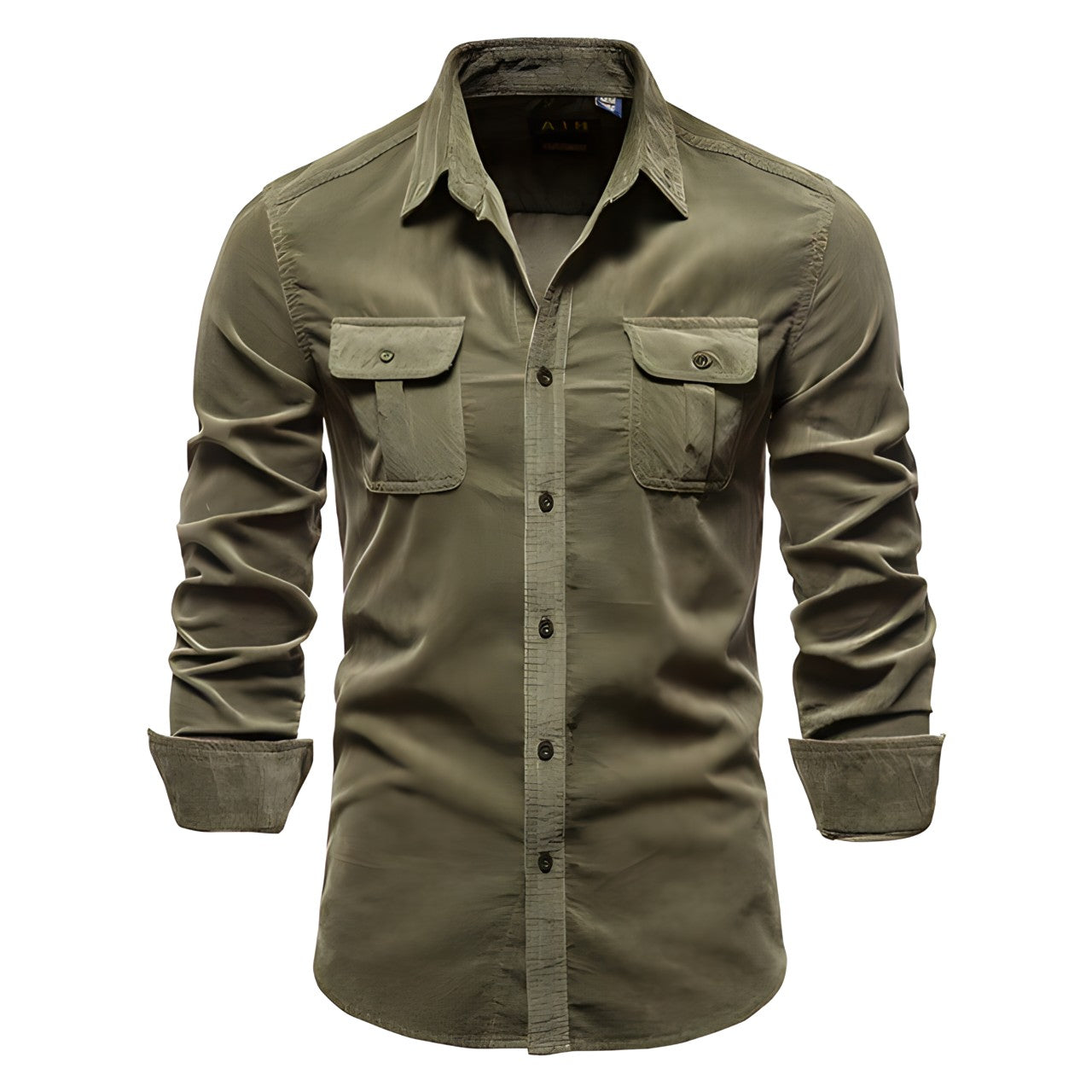 Ansel - Men's Long-Sleeve Casual Shirt with Snap-Front Closure
